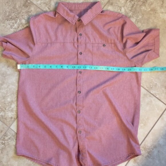 Men's Gerry Red Heathered Short Sleeve Button Down Quick Dry Shirt - Picture 8 of 10